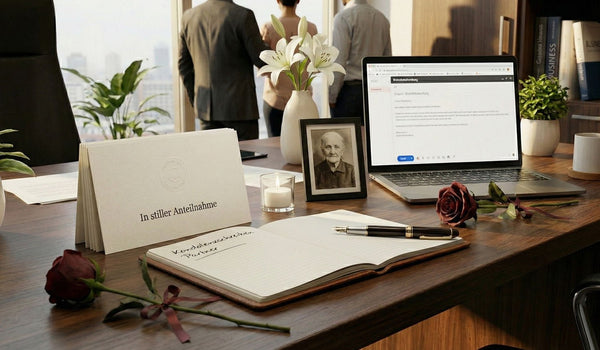 Geschäftliche Trauerkarte: Formulierungen, Mustertexte & Etikette
