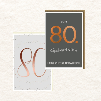 Geburtstagskarte Zum 80. Geburtstag – Vintage-Design, Mit Umschlag, Perfekt Für Oma, Opa, Eltern Oder Freunde