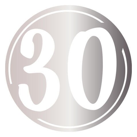 30. Geburtstag Applikation, Pappe mit Schaumstoff - Klebepad - Gutsch Verlag Wandelbar