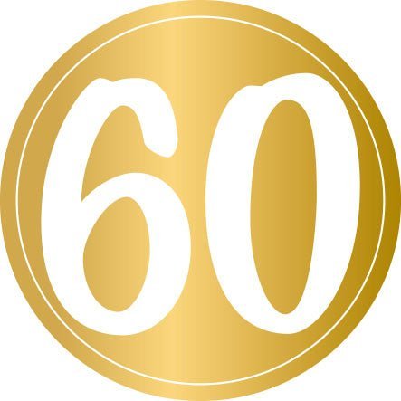 60. Geburtstag Applikation auf Pappe mit Schaumstoff - Klebepad für besondere Anlässe