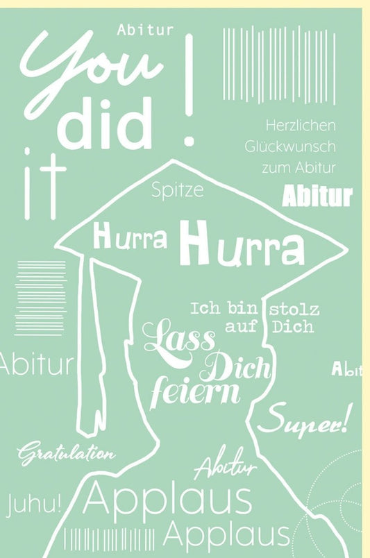Abiturkarte zur Gratulation - Perfekte Glückwünsche für Abschluss, Erfolg & Feier im grünen Design