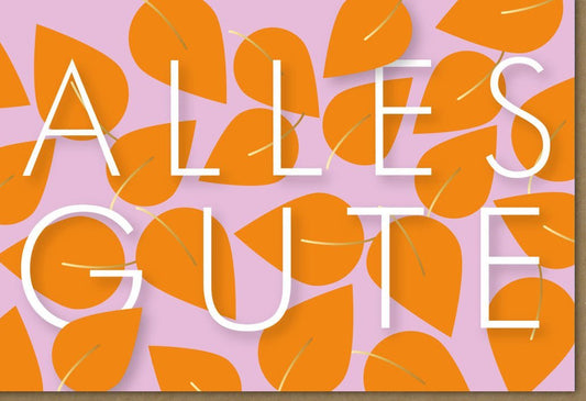 Abschiedskarte für Kollegen - Midoro Grußkarte mit herbstlichen Blättern und herzlichen Wünschen zur Freundschaft