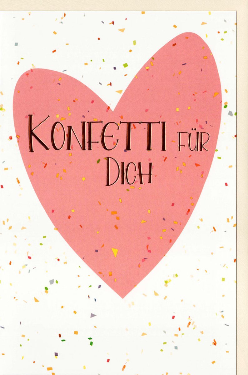Allgemeine Glückwunschkarte – Herz & Konfetti Design für Feierlichkeiten und Gratulationen