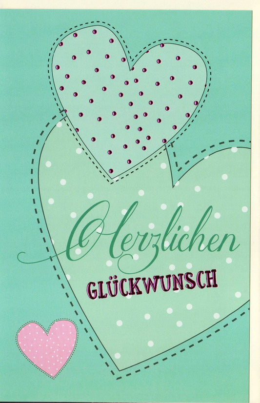 Allgemeine Glückwunschkarte "Herzlichen Glückwunsch" - Herz Design für jeden Anlass, Festliche Grußkarte mit liebevollen Wünschen