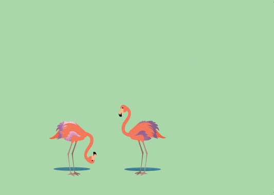 Blanko - Postkarte mit Flamingos – Elegante Grüße für jeden Anlass