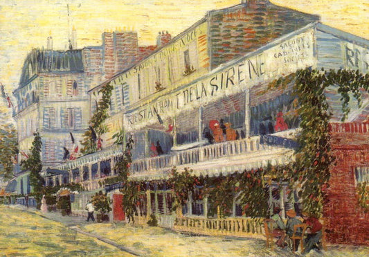 Blanko - Postkarte Van Gogh 1887 - Asnières Restaurant de la Sirène, Postimpressionistisches Meisterwerk