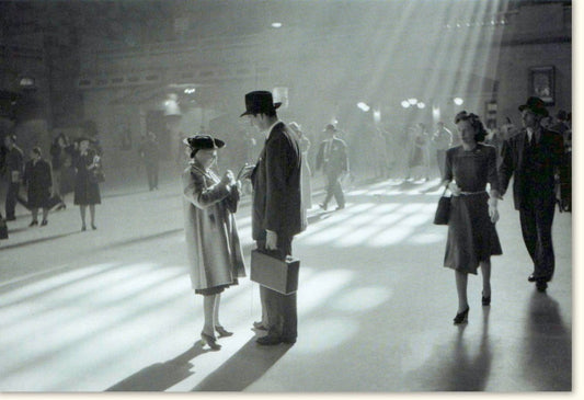 Blankokarte Reise - Thema: Stilvolle "Grand Central Station New York" in Schwarz - Weiß mit Vintage Flair & Architektur für urbane Grüße