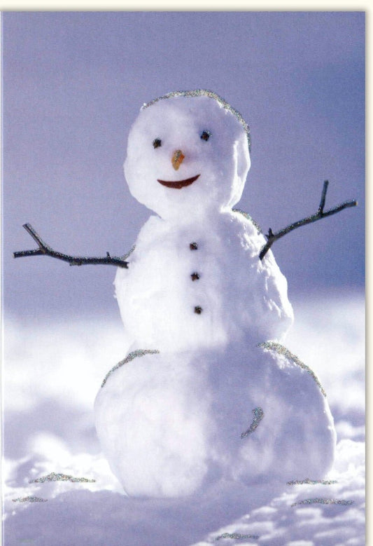 Blankokarte Winterzauber: Schneemann - Motiv für festliche Grüße und saisonale Wünsche