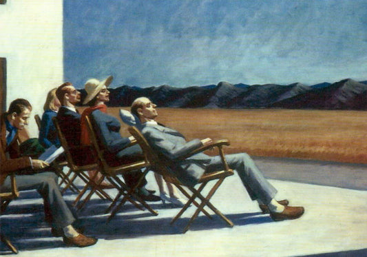 Blankopostkarte - Edward Hopper "Sonnenbaden": Ruhe & Entspannung, Vintage Kunst für Sammler & Interior Design