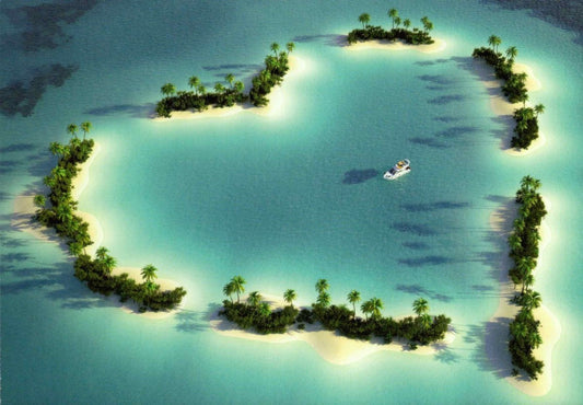 Blankopostkarte Heart Island – Einzigartiges Design für jeden Anlass