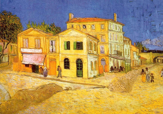 Blankopostkarte: Vincent van Gogh 'Das gelbe Haus' - Impressionistisches Kunstwerk, Vintage - Dekoration, Sammlerstück