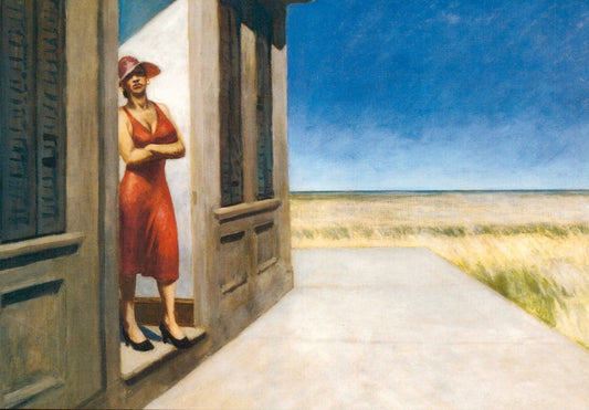Blankopostkarte: Vintage Edward Hopper – Südstaaten Landschaft, Realismus - Stil, Amerikanische Kunst des 20. Jahrhunderts, Retro - Sammlerstück