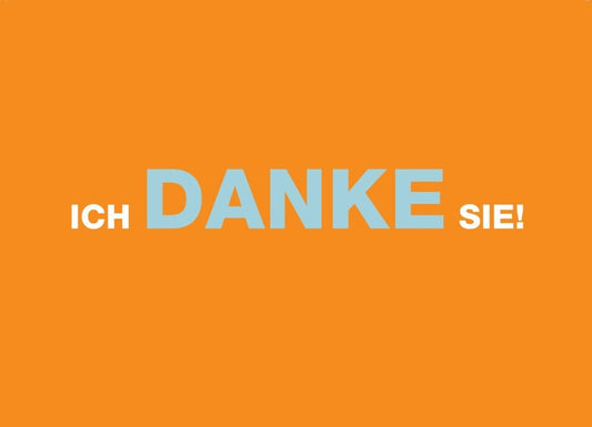 Dankeschön - Postkarte: Humorvolle Typografie, Modernes Design in Orange - Perfekt zum Danke Sagen, Originelle Geschenkidee