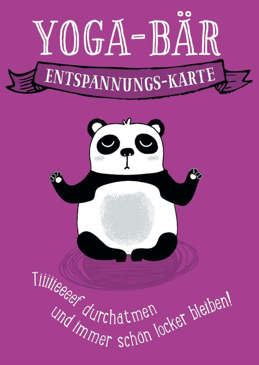 Entspannungskarte YOGA - BÄR mit inspirierendem Spruch - Postkarten - Sprüche für ruhige Momente