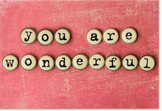 Ermutigungskarte "You Are Wonderful" - Liebe & Freundschaft, Wertschätzung für besondere Anlässe im Retro Vintage Design