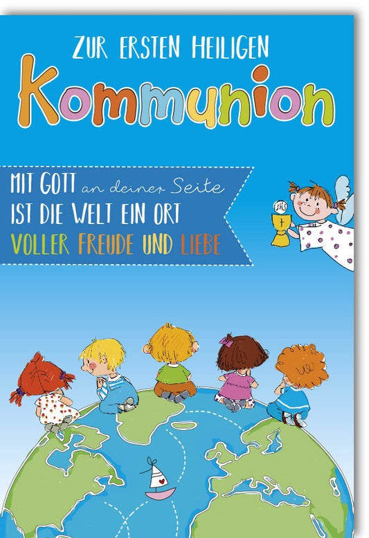Erstkommunion Karte für Kinder - Segenswünsche zur Heiligen Kommunion, Liebevolle Motive und Christliche Festlichkeit