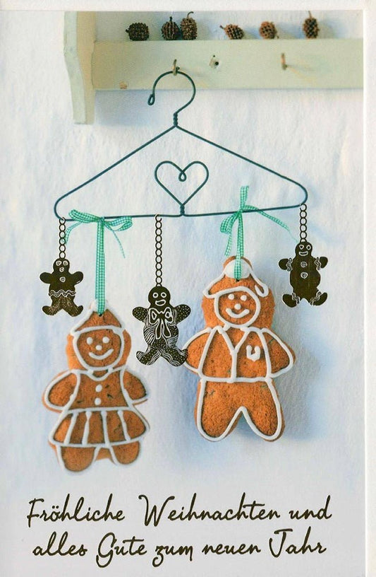Festliche Grußkarte: Herzlicher Weihnachtsgruß mit Lebkuchenmotiv
