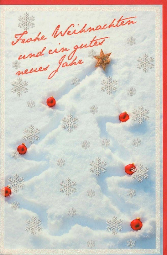 Festliche Grußkarte mit Schneeglanz für Weihnachten