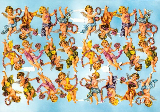 Festliche Postkarte Engel - Frohe Weihnachten mit 24 himmlischen Motiven