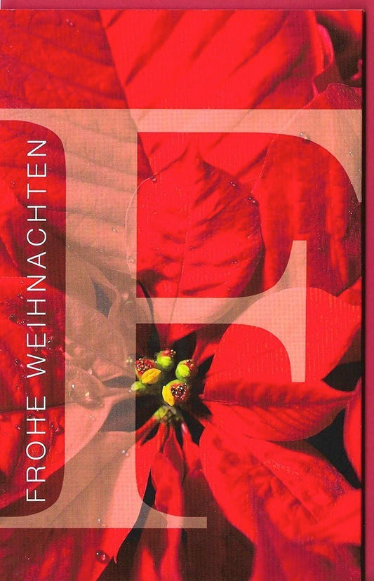 Festliche Weihnachtsgrußkarte in Rot mit viel Platz für persönliche Botschaften