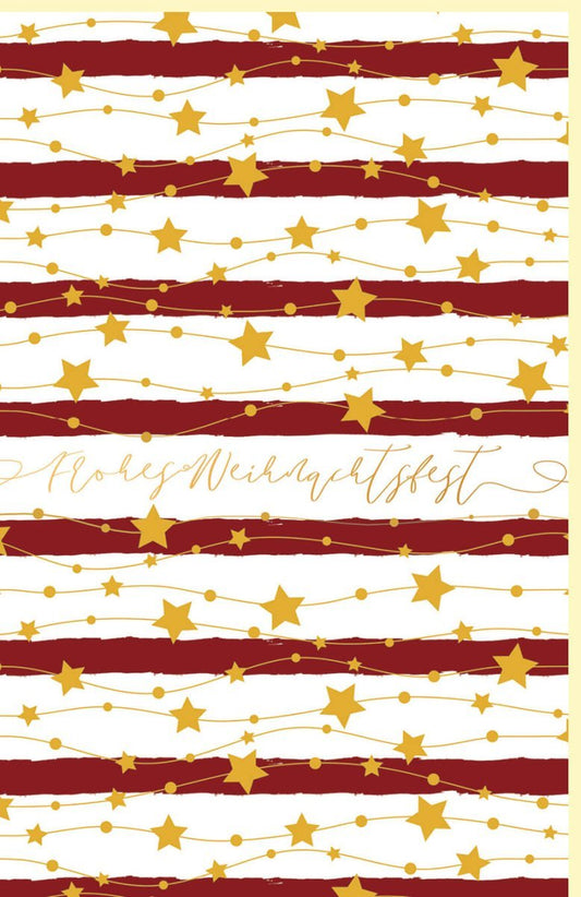 Festliche Weihnachtsgrußkarte mit Sternen in Rot & Weiß - Frohes Fest für die Dezember - Feiertage