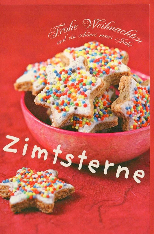 Festliche Weihnachtsgrußkarte mit Zimtstern - Motiv für besinnliche Grüße