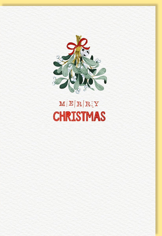 Festliche Weihnachtskarte mit Mistelzweig - Motiv - Traditioneller Gruß auf Naturkarton, Recycelbar, Winterliche Pflanzenmotive