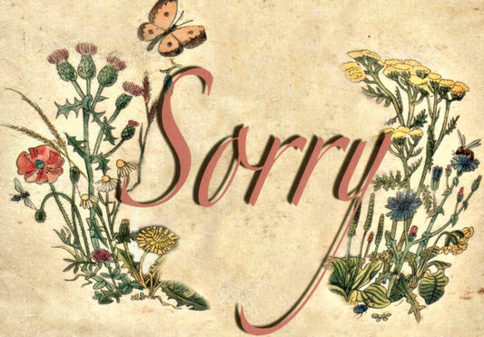 Freundschafts - Postkarte mit Vintage - Blumen & Schmetterling, Antike Textur, Gefühlvoll