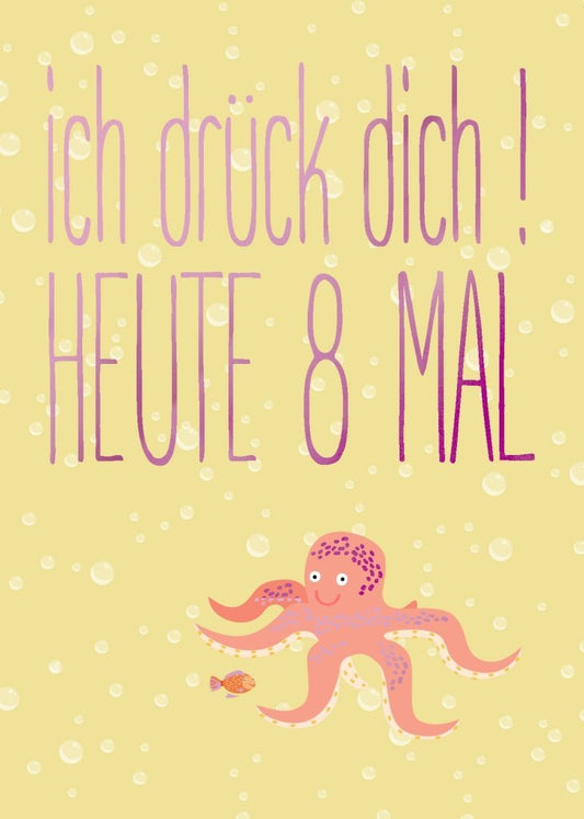Freundschaftskarte: Herzliches Drücken - 8 Umarmungen für dich