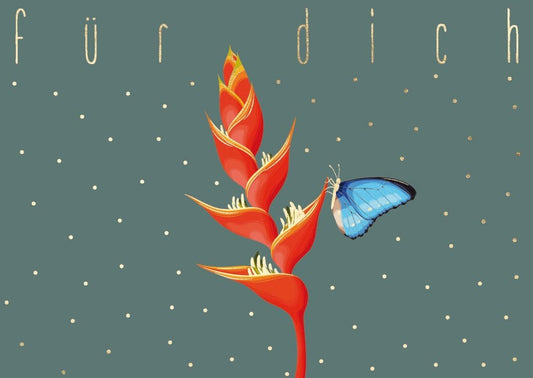Freundschaftskarte Schmetterling auf Blüte - Ein Gruß für Dich