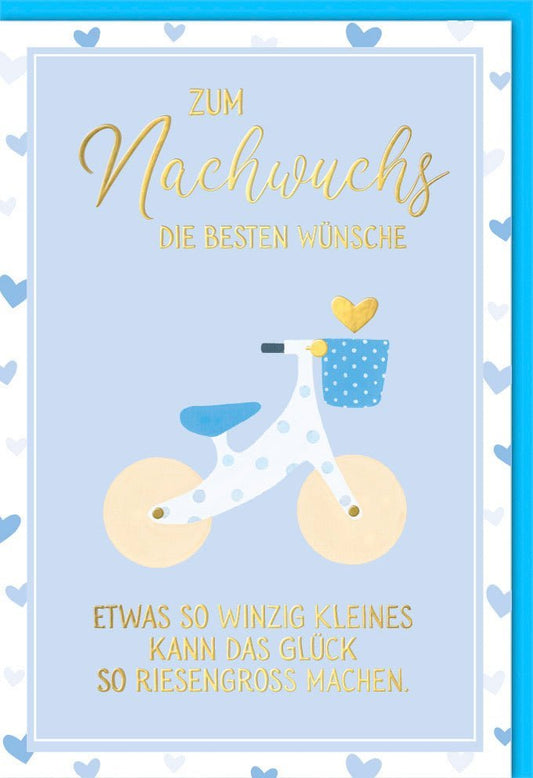 Geburtskarte Junge - Herzliche Glückwünsche zur Geburt, Ideal für Kinderzimmer & Babyparty - Dekoration