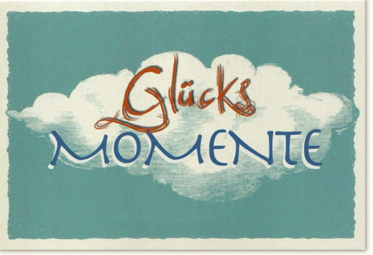 Geburtskarte - Vintage Baby Glückwunsch mit Retro Wolken & Schriftzug, Gratulation für Neugeborene