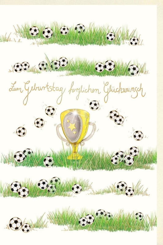 Geburtstagsgruß für Fußballfans aus Naturkarton - Perfekt für kleine Kicker