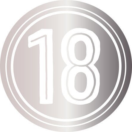 Geburtstagskarte 18 Jahre mit Schaumstoff - Klebepad und Papp - Applikation, Gutsch - Verlag Wandelbar