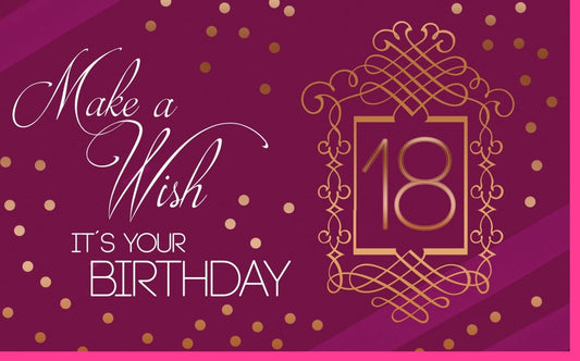 Geburtstagskarte 18 Jahre - Stilvolle Karte zur Volljährigkeit mit Goldakzenten und eleganten Glückwünschen