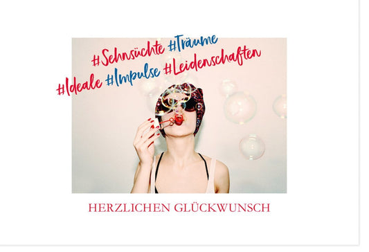 Geburtstagskarte "Allegra" - Herzlichen Glückwunsch mit Seifenblasen & Träumen, Festliche Karte voller Freude für besondere Anlässe