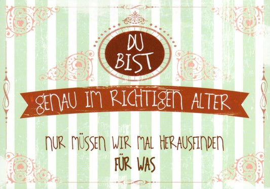 Geburtstagskarte: "Alter ist nur eine Zahl" - Vintage Grün, Humorvolle Botschaft für Freunde, Unisex Geschenkidee