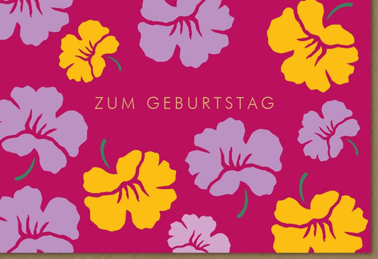 Geburtstagskarte "Blätterpracht" – Stilvolle Glückwunschkarte mit farbenfrohem Blattdesign, Midoro Design für besondere Geburtstagsgrüße