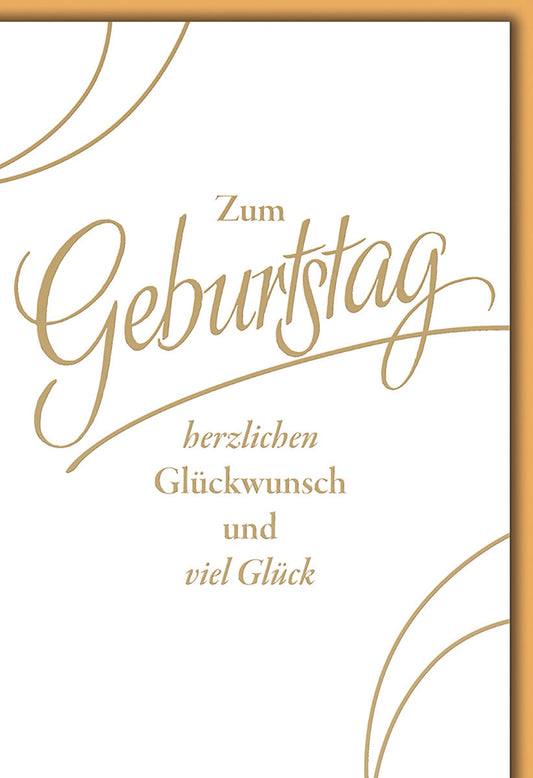 Geburtstagskarte Geschäftlich – Elegante Goldschrift auf Weiß mit Minimalistischem Design