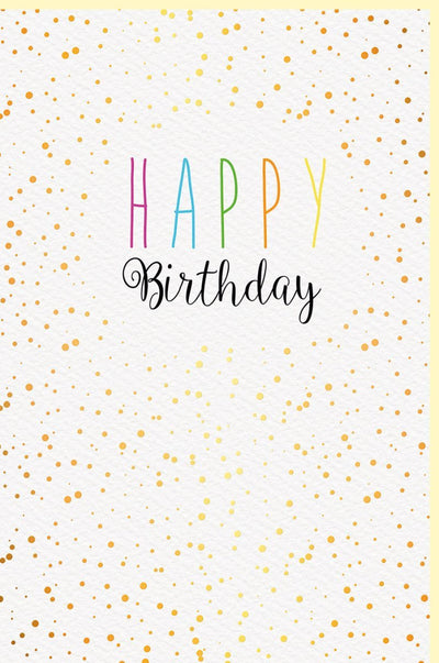 Geburtstagskarte "Elegante Feier" - Naturkarton mit Goldfolie, Konfetti-Design, Perfekt für Geburtstagskarten-Geschäftlich