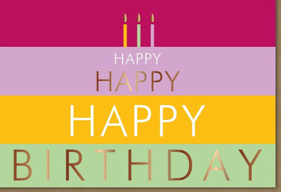 Geburtstagskarte "Elegante Kerzen" - Stilvolle Geschäftskarte mit Farbakzenten für Jubiläen