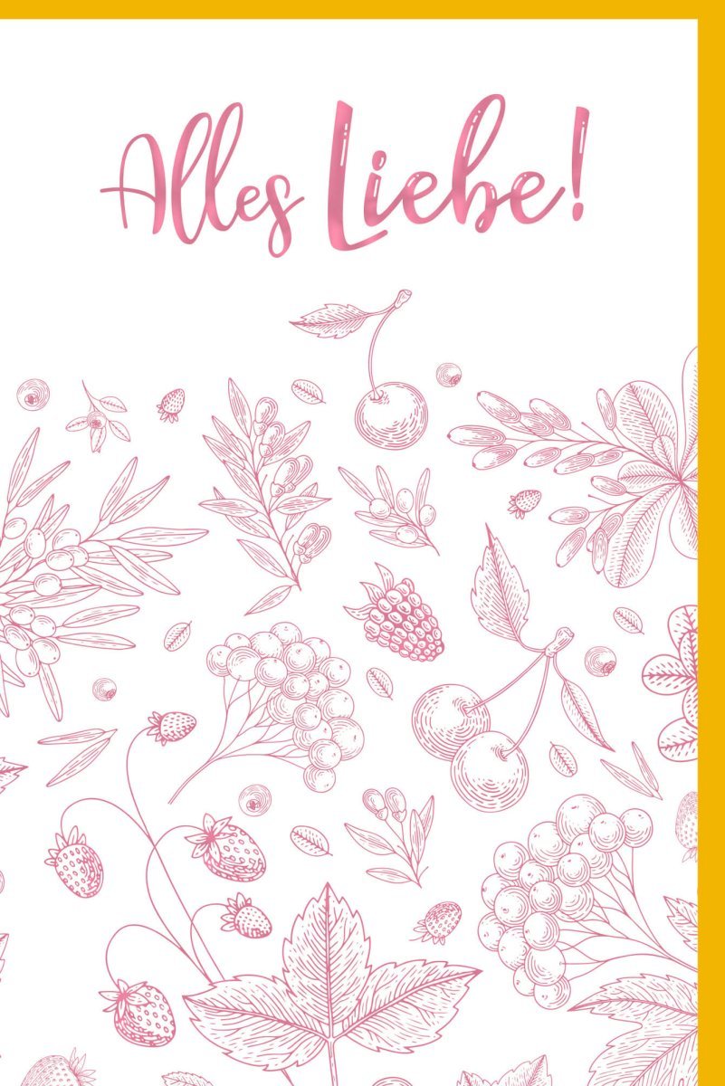 Geburtstagskarte: Elegante Premiumkarte mit Floral - Berry Design & Blindprägung, Hochwertiges Geschenk