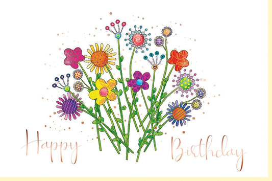 Geburtstagskarte Flora Design – Elegante Karte mit Naturkarton & Roségold Metallicfolie, Modern & Farbenfroh für Frauen