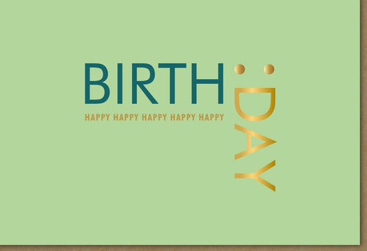 Geburtstagskarte für Erwachsene & Jugendliche - Elegantes Design in Grüntönen, Typografie, Unisex & Kreativ für Freunde & Familie