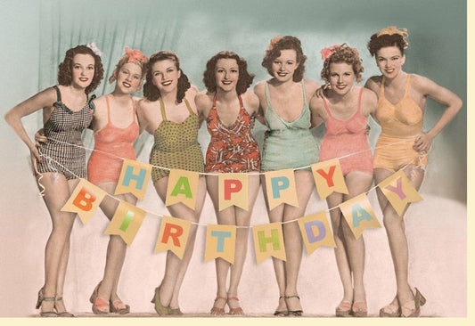 Geburtstagskarte für Erwachsene - Retro Vintage Design, Humorvolle Siebziger Jahre Karte in Beige für Männer und Frauen