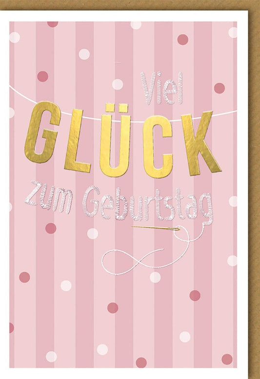 Geburtstagskarte für Frauen - Stilvolles Rosa & Gold Design mit Feierlichem Schriftzug