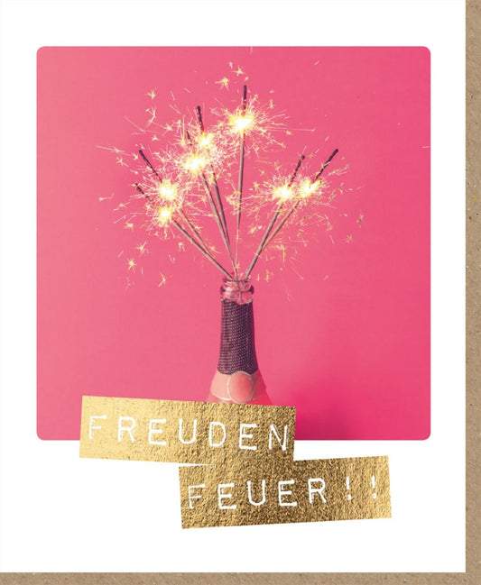 Geburtstagskarte für Frauen - Strahlendes Wunderkerzen - Design in Pink und Gold, Festliche Sparkle Celebration