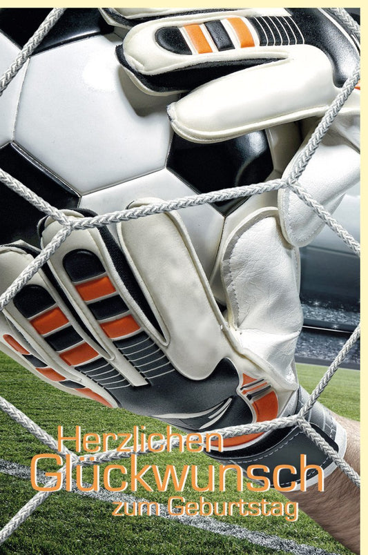 Geburtstagskarte für Fußballfans – Sportliches Design mit Torwart und Ball, Ideal für Männer, Perfekt für jeden Anlass