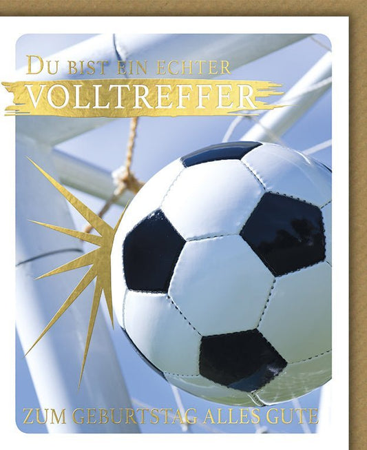 Geburtstagskarte für Männer - Fußballfan Geschenk, Torjubel - Motiv, Sportliche Glückwünsche für Ballspiel - Enthusiasten