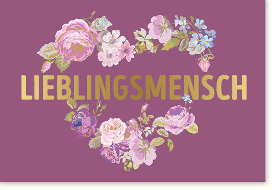 Geburtstagskarte für Partner: Romantische Blumen - Illustration, Liebevolle Glückwünsche